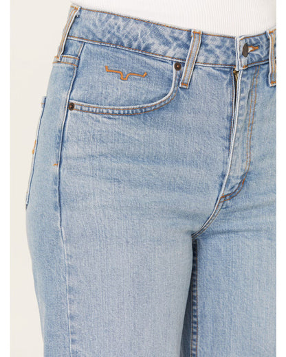 Light Wash High Rise Wide Leg Five Pocket Denim Jeans
