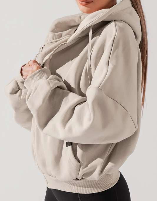 Oversized Full Zip Extra Large Hood Dramatic Sleeve Hoodie