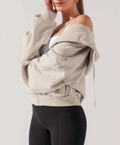 Oversized Full Zip Extra Large Hood Dramatic Sleeve Hoodie