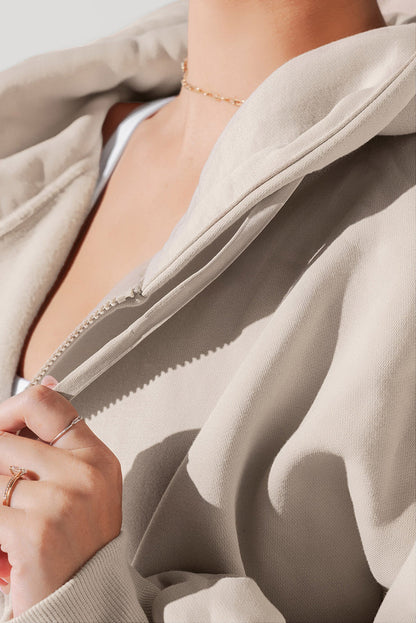 Oversized Full Zip Extra Large Hood Dramatic Sleeve Hoodie